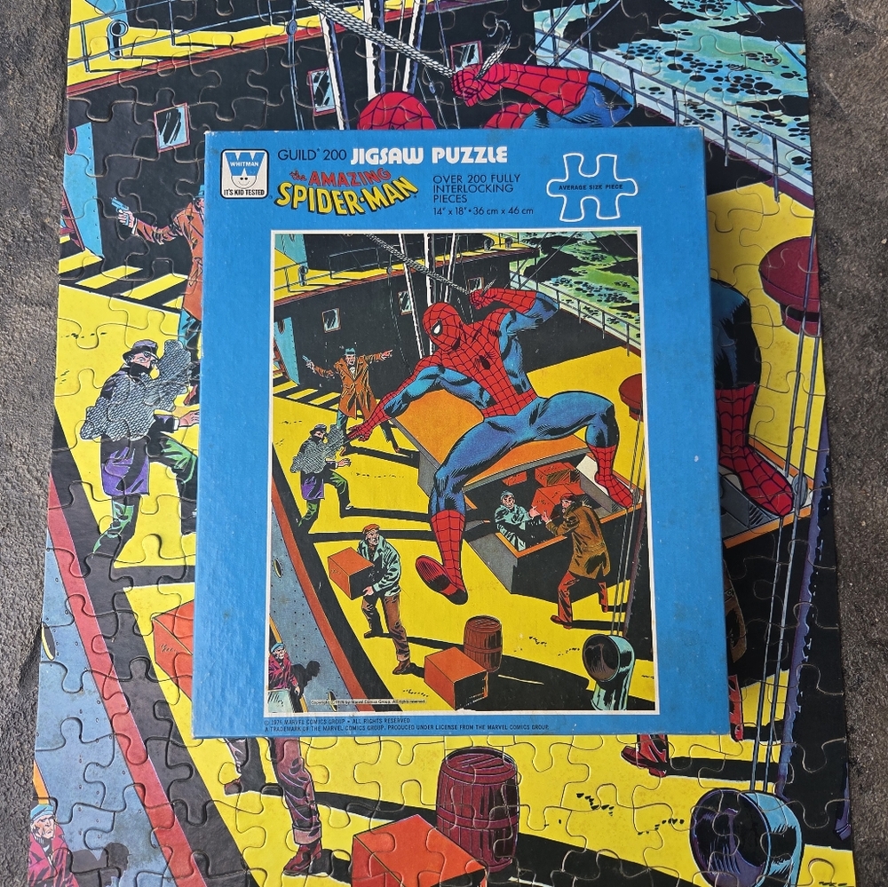 Vintage Marvel Spider-Man Jigsaw Puzzle - Blue and Red